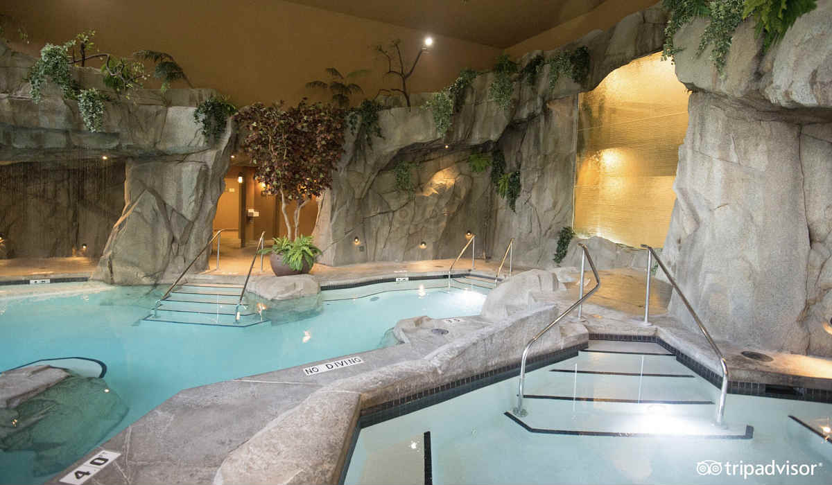Grotto Spa Pool at the Tigh-Na-Mara Seaside Spa Resort on Vancouver Island, BC.