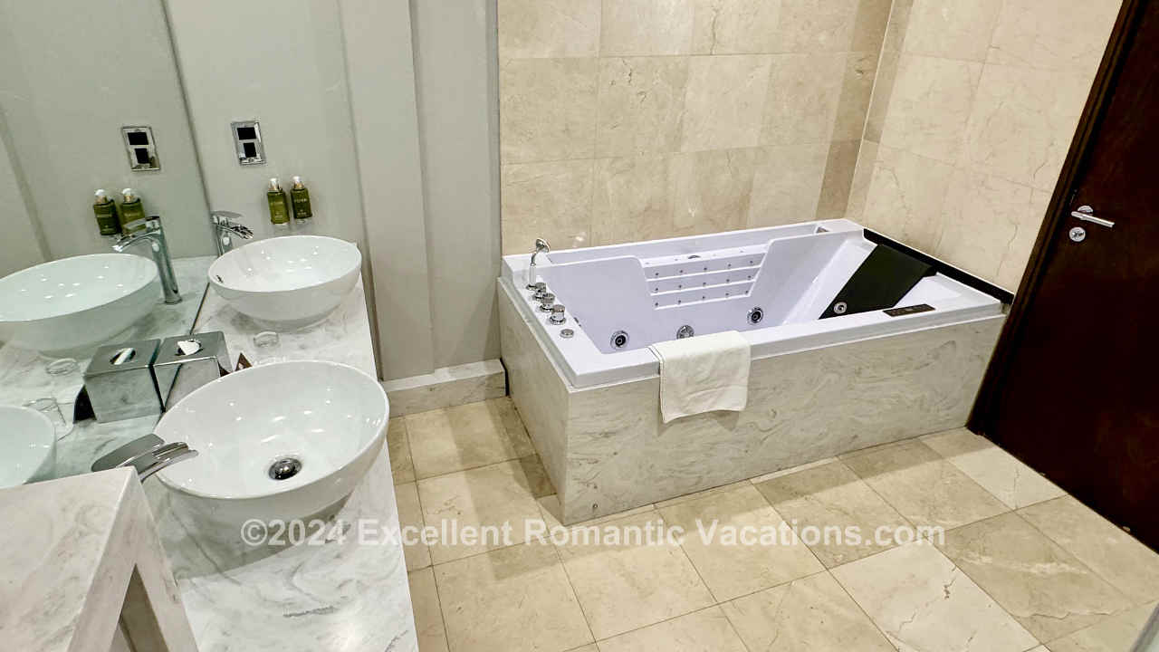 surprising girlfriend with trip Jetted Tub in the Master Bath at the Twelve Hotel, Galway Ireland