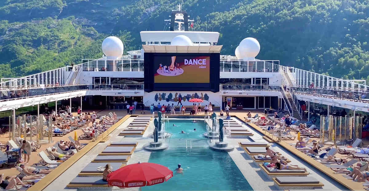 Cruise Ship at a Tropical Port in February