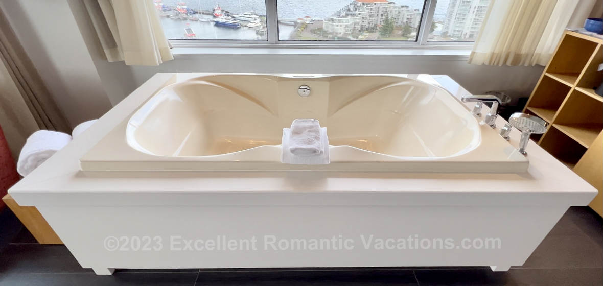 Oceanview Whirlpool Suite at the Coast Bastion Hotel in Nanaimo, BC