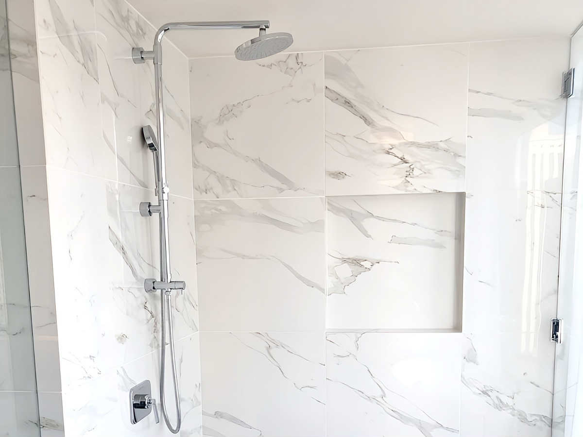 Walk-In Rain Shower for 2 in the Bathroom of a Suite at the Viceroy Hotel in Chicago