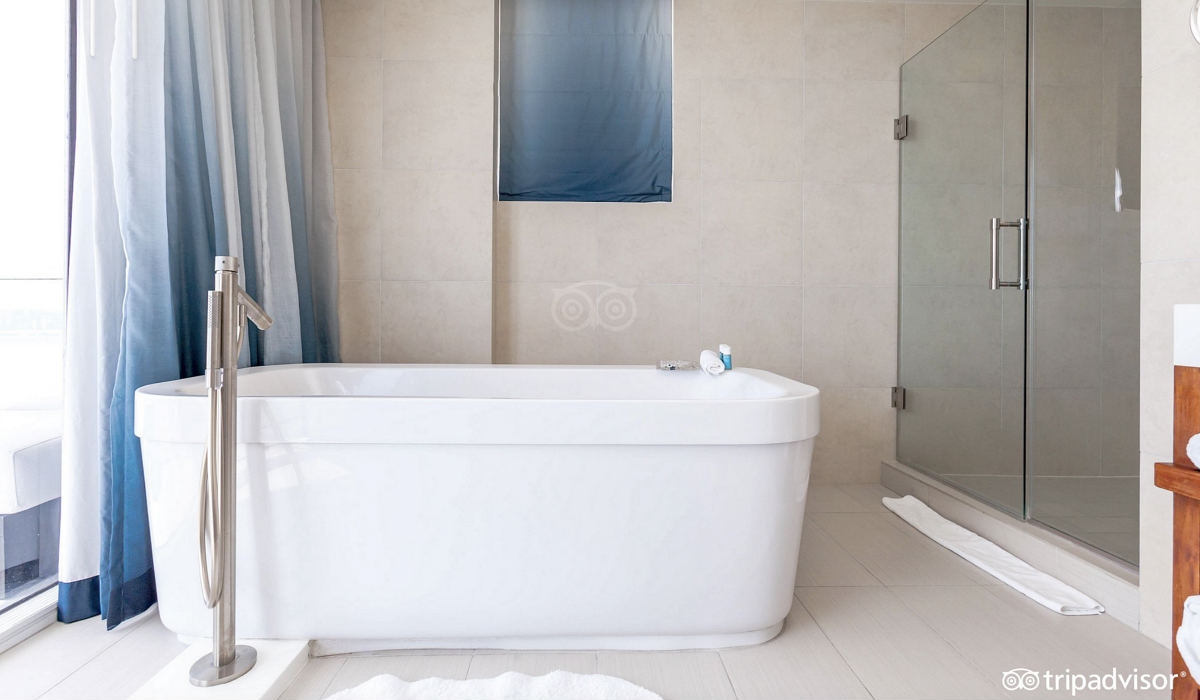 Jetted Spa Tub in the Bathroom of an Oceanfront Suite at the W Fort Lauderdale Hotel 