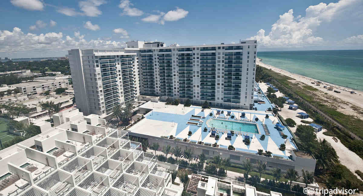 Aerial View of the W South Beach Hotel in Miami, Florida