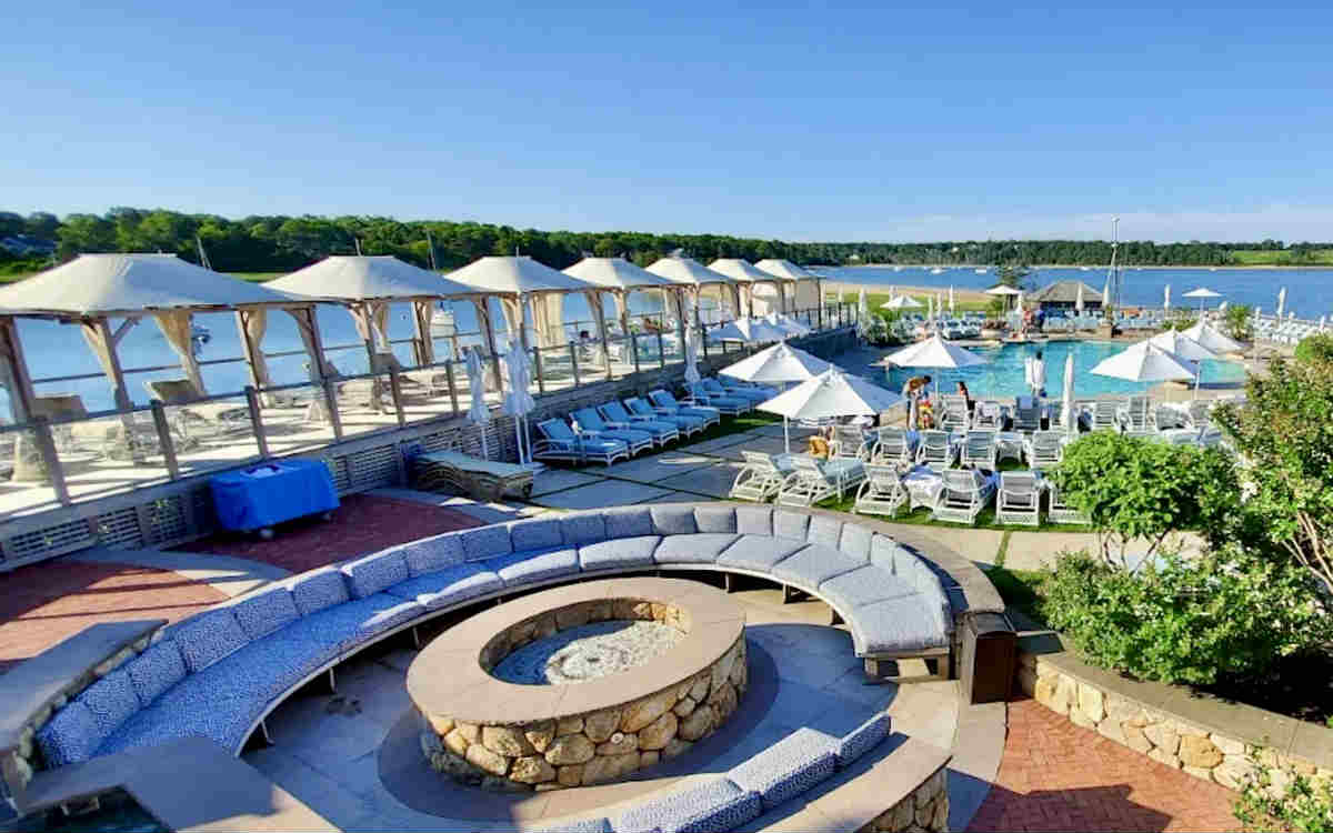 Oceanfront Pool and Fire Pit at Cape Cod's Wequassett Resort