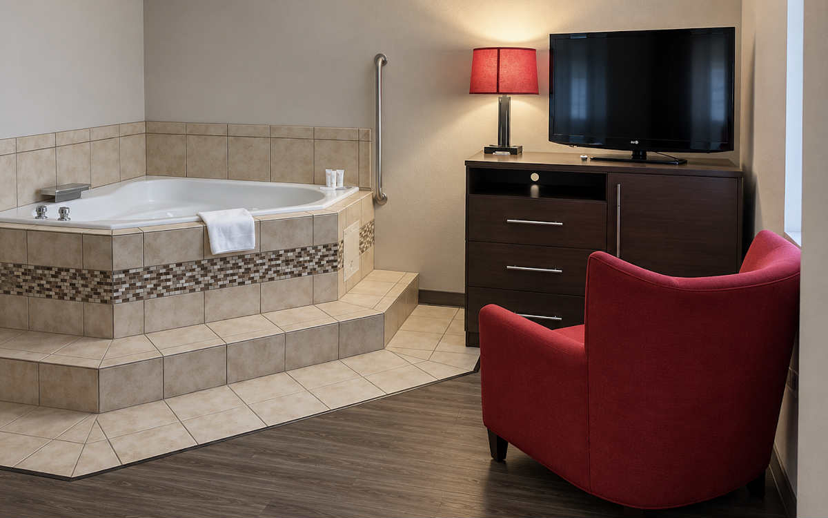 Suite with a Corner Whirlpool Tub for 2 at Country Inn & Suites, Fergus Falls MN